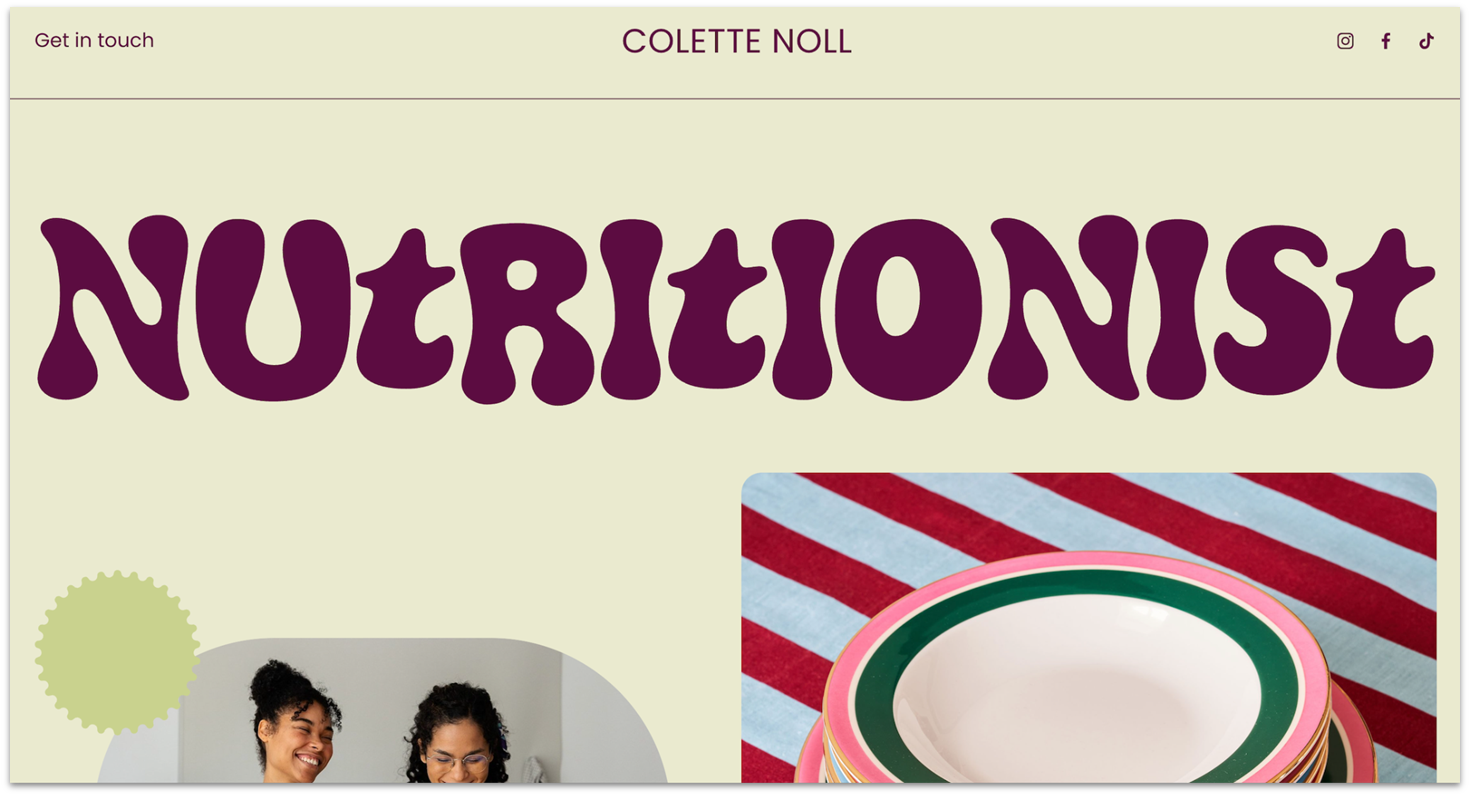 Squarespace's nutritionist template