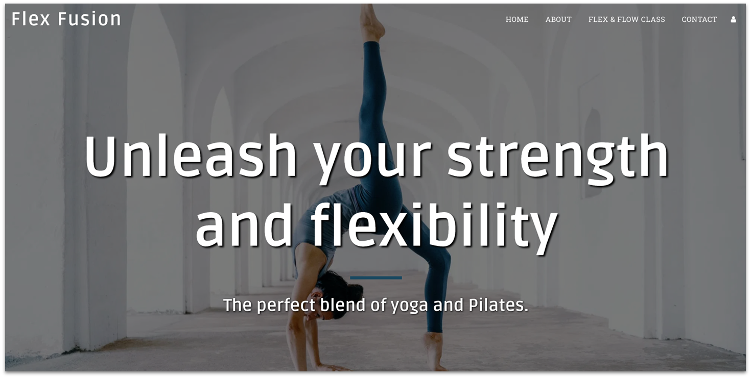 SITE123's yoga template