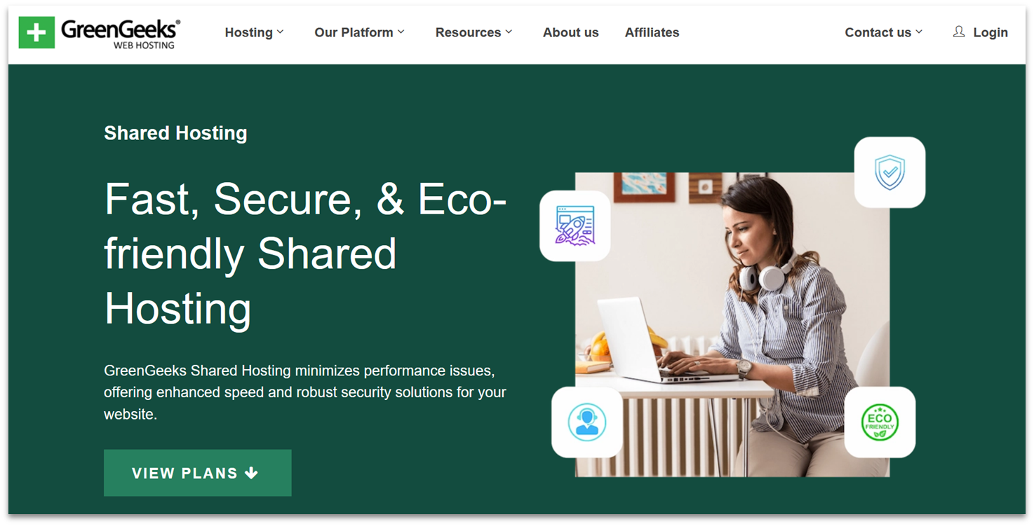 GreenGeeks eco-friendly shared hosting features