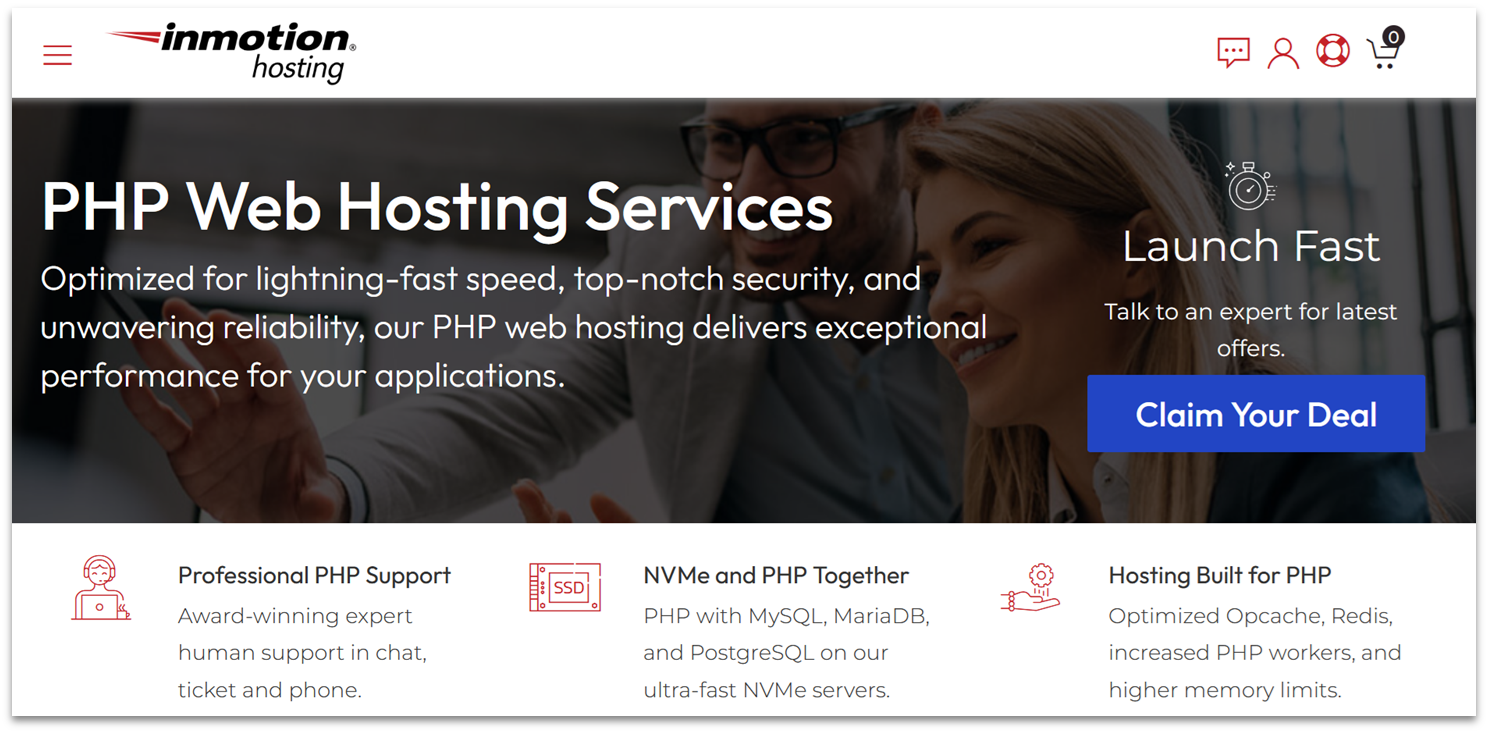 InMotion Hosting's PHP web hosting