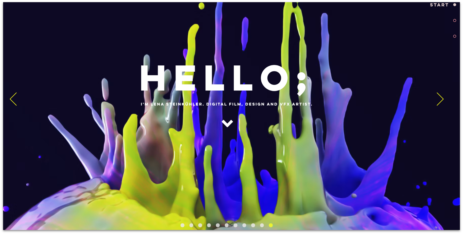 Lena Steinkuehler Wix portfolio full-width homepage slider