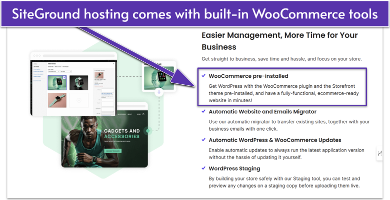 SiteGround WooCommerce hosting features for e-commerce sites
