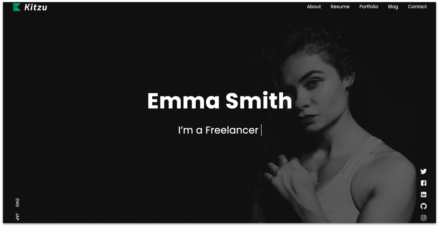 ThemeForest's Kitzu template homepage