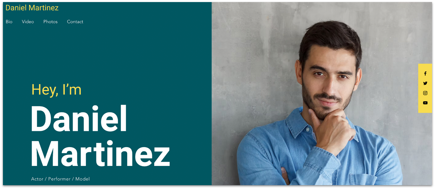 Wix's Daniel Martinez template homepage