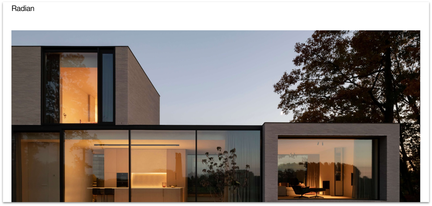 Squarespace's Radian template homepage