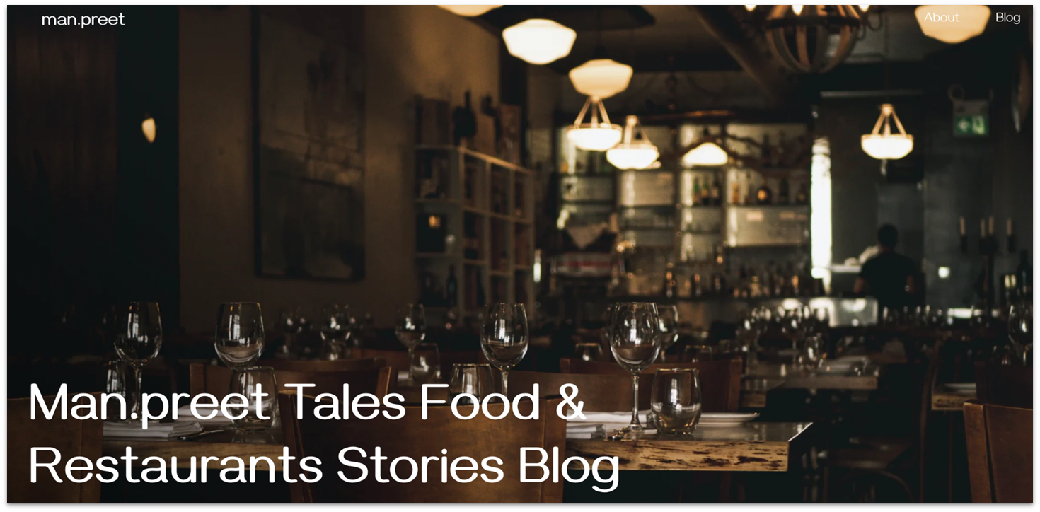 Homepage of Hostinger's food blog template