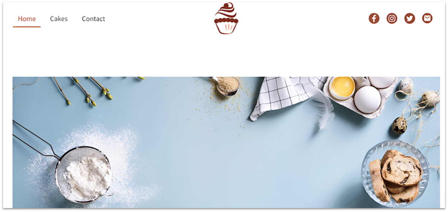 Homepage of IONOS's bakery template