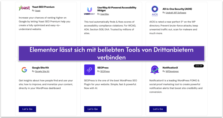 Elementor's addons marketplace