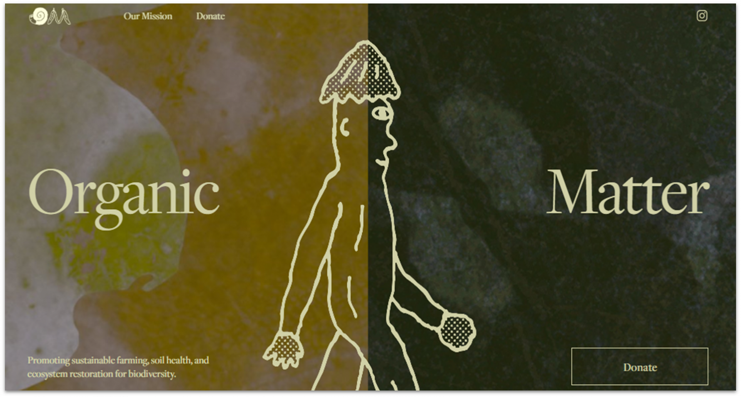 Homepage of a Squarespace template for nonprofits.