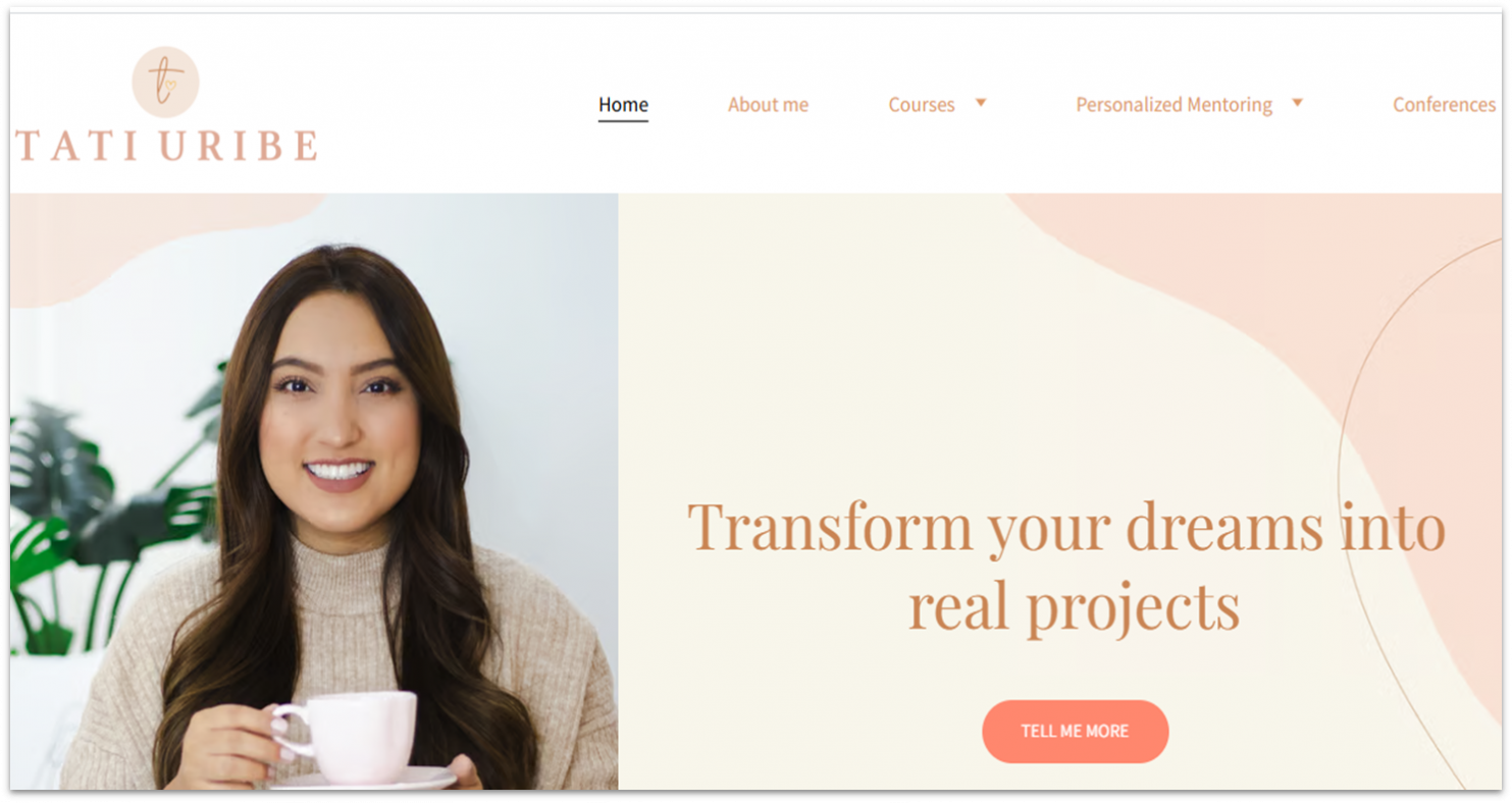 Homepage of a Hostinger Website Builder education template.