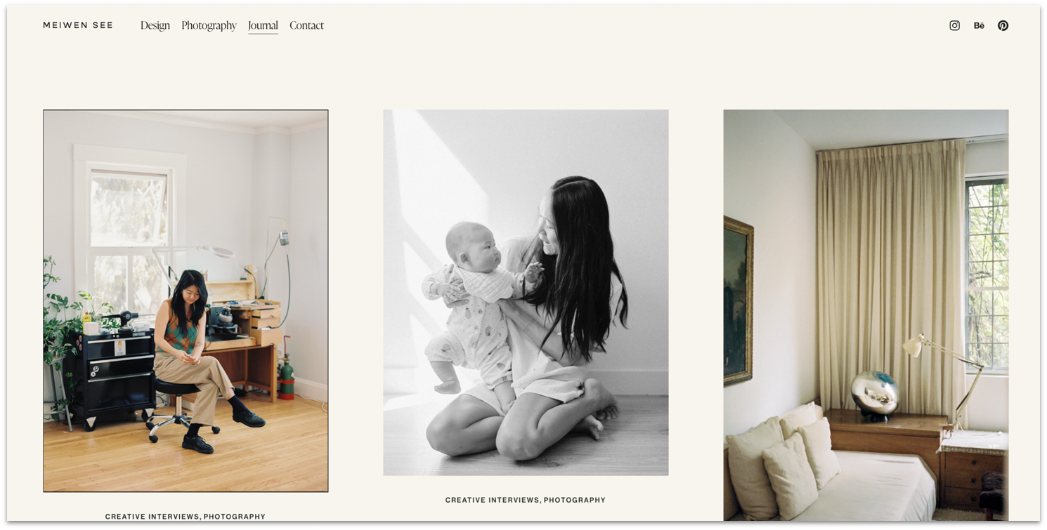 Meiwin See photography Squarespace blog with latest posts.