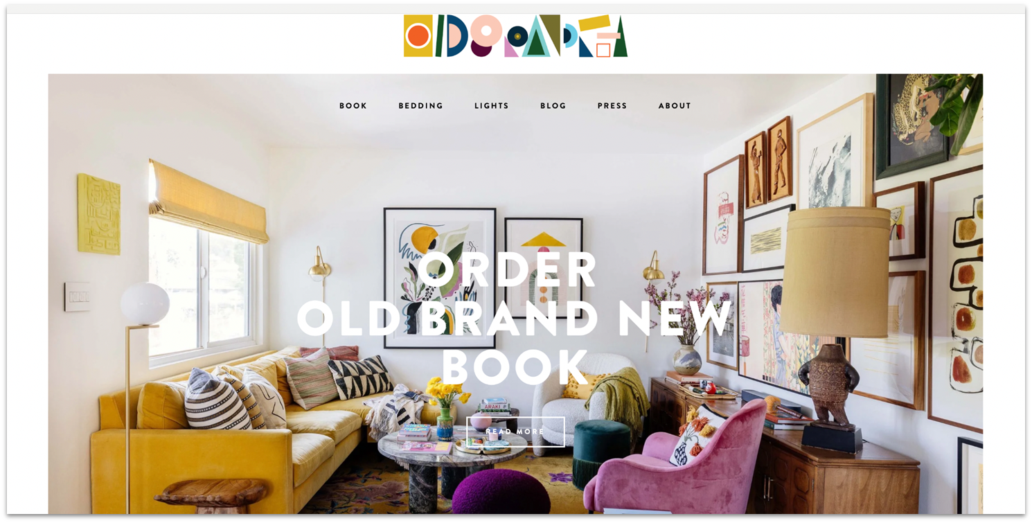 Squarespace Old Brand New lifestyle blog with book offer.