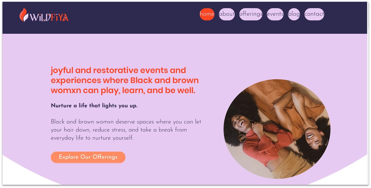 Wix WildFiya wellness site and blog for women of color.