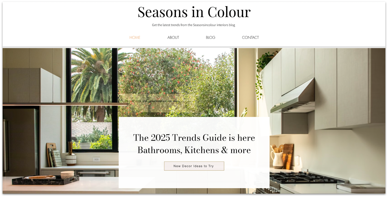 Wix Seasons in Colour design blog with free downloadable trends guide.