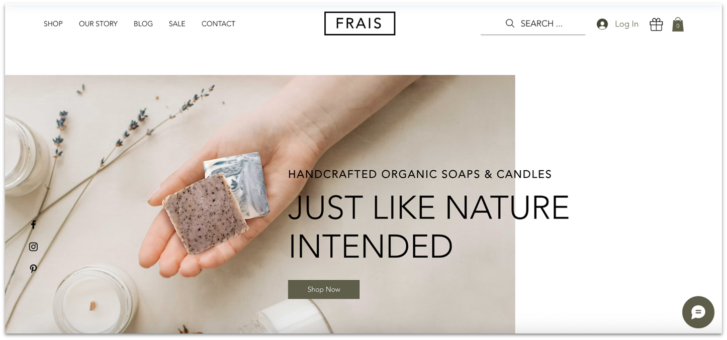 Screenshot of Wix's 'Wellness Shop' ecommerce template