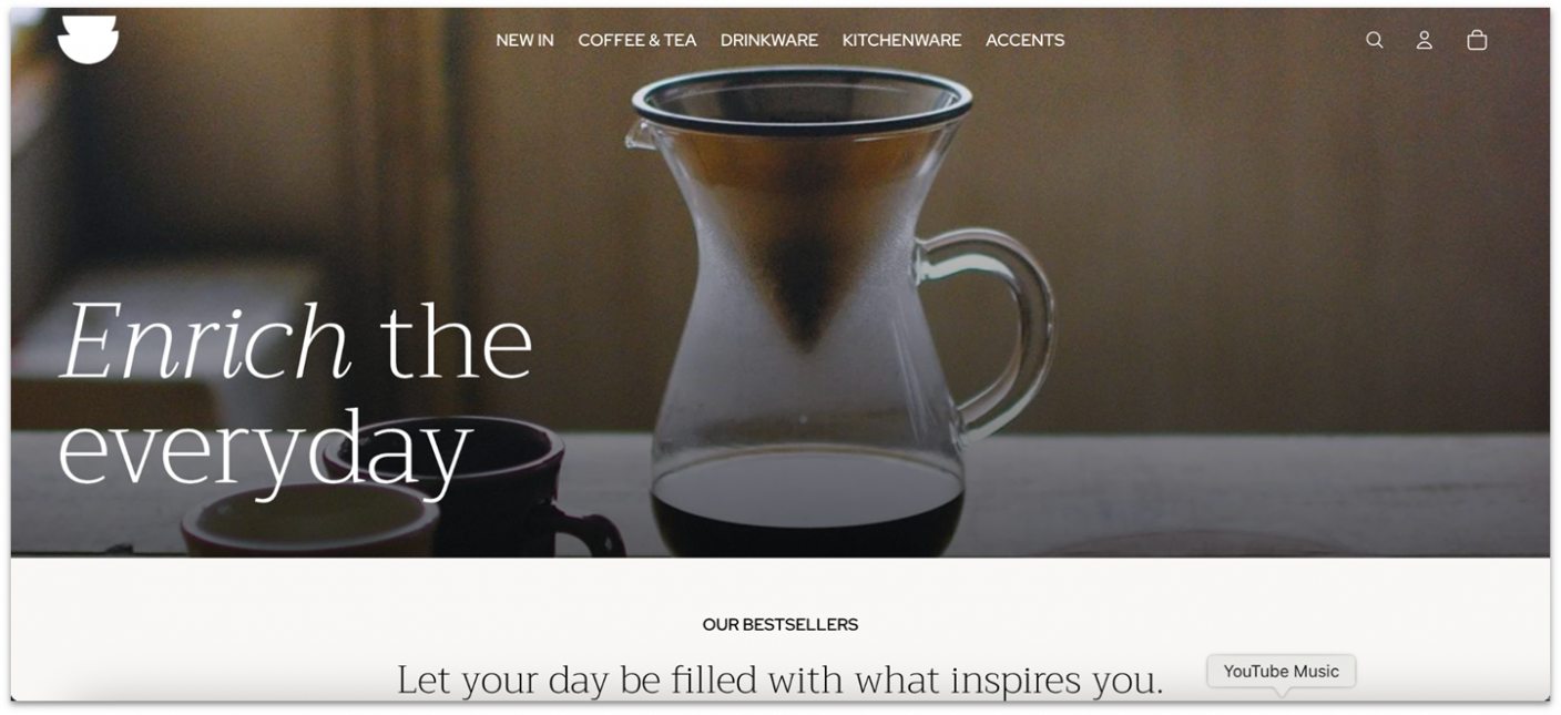 Screenshot of Shopify's ecommerce template