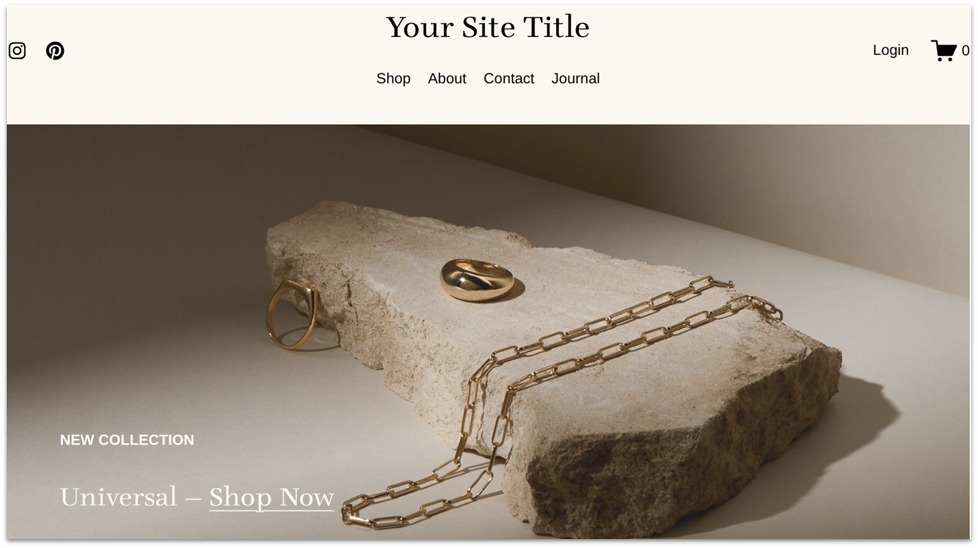 Screenshot of Squarespace's online jewelry store template