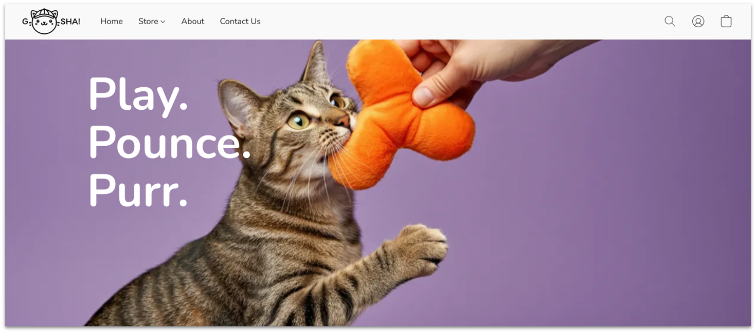 Screenshot of Ecwid's pet store ecommerce template