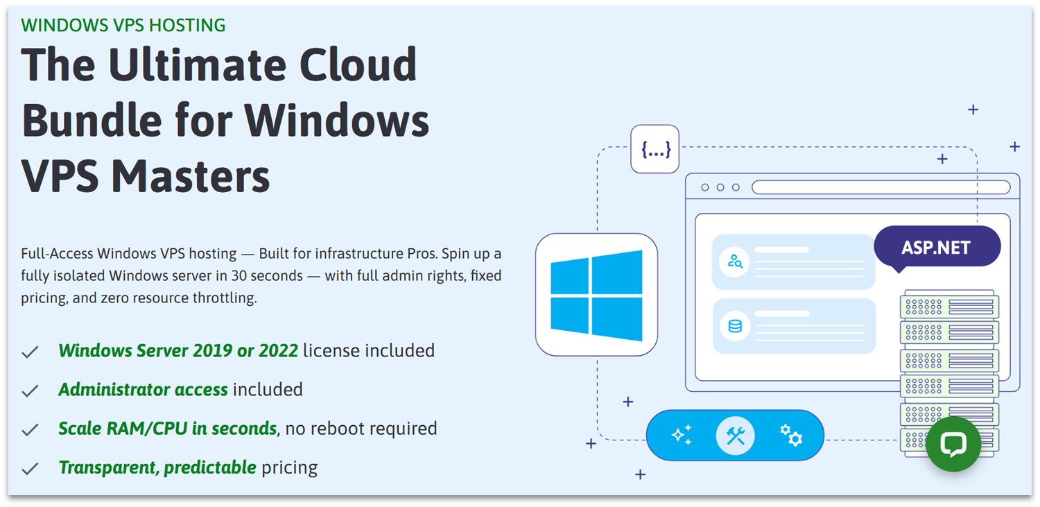 ScalaHosting Windows VPS hosting landing page