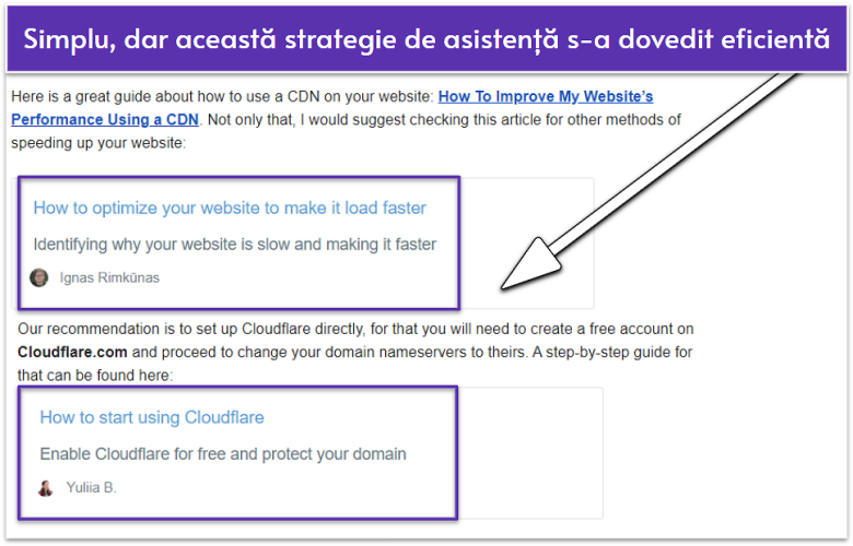 Screenshot of a Hostinger email support interaction.
