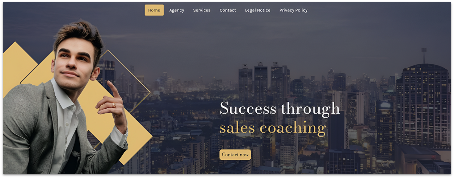 IONOS Website Builder's sales coaching template landing page