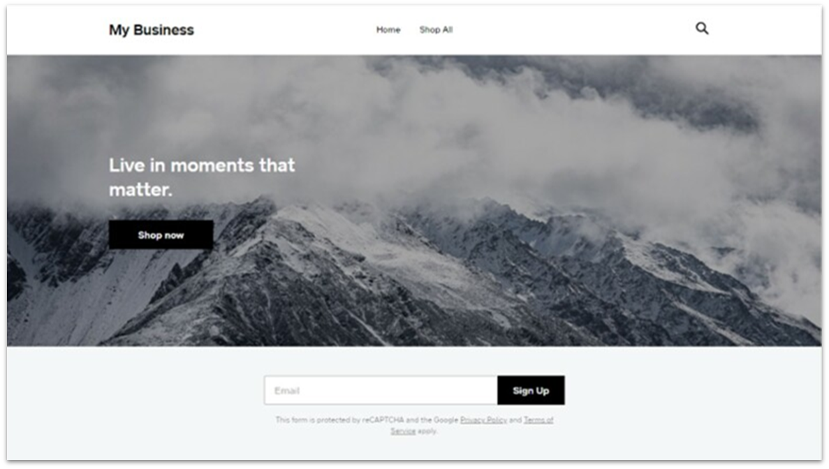 Square Online free website landing page example