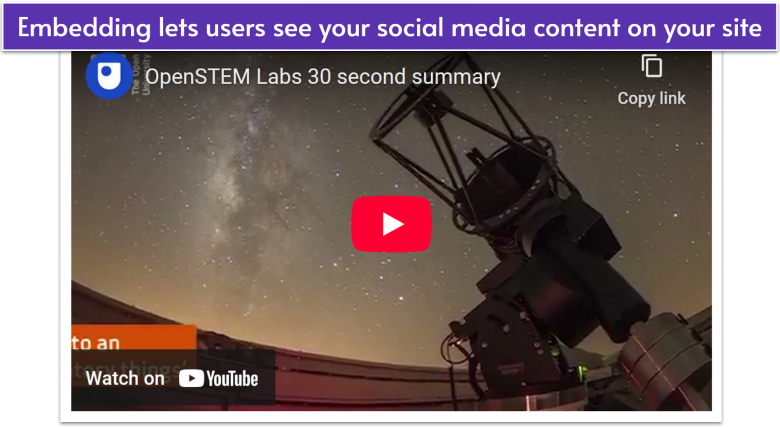 Open University social embedding example