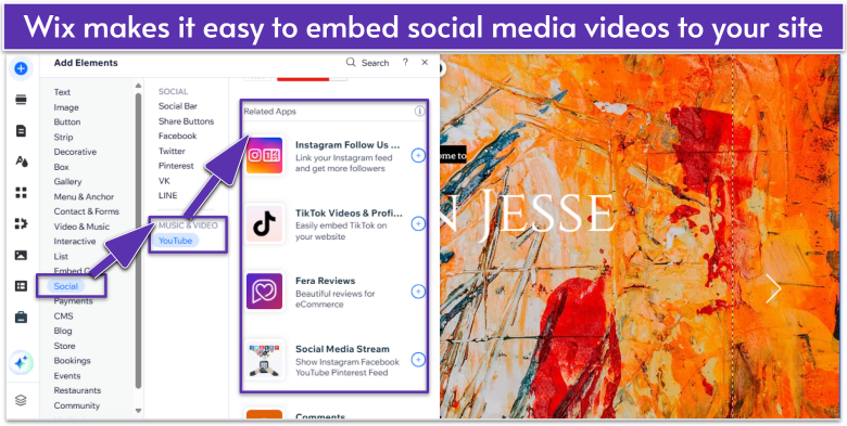 Adding Video elements on Wix