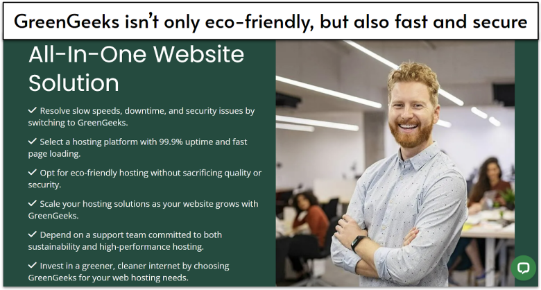 GreenGeeks eco-friendly hosting solution.