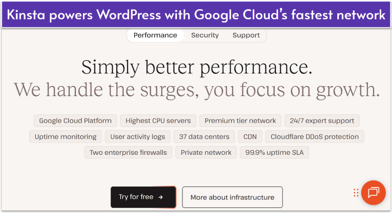 Kinsta WordPress hosting on Google Cloud.