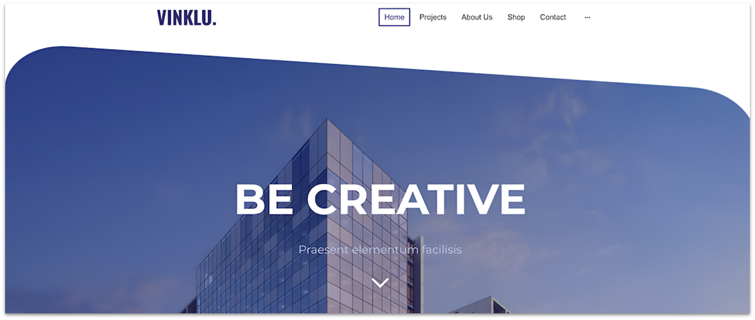 Homepage of IONOS's architecture template, displaying an image of a skyscraper.