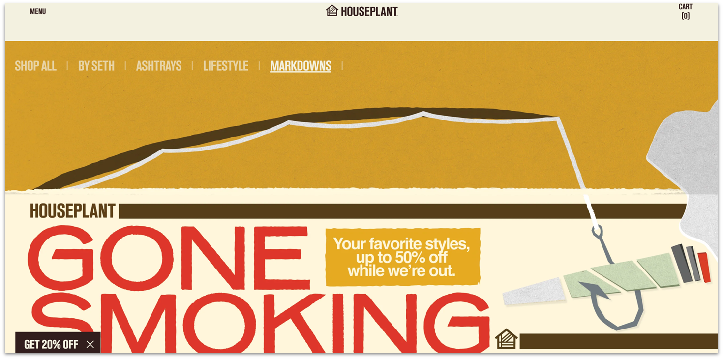 Houseplant's homepage featuring a