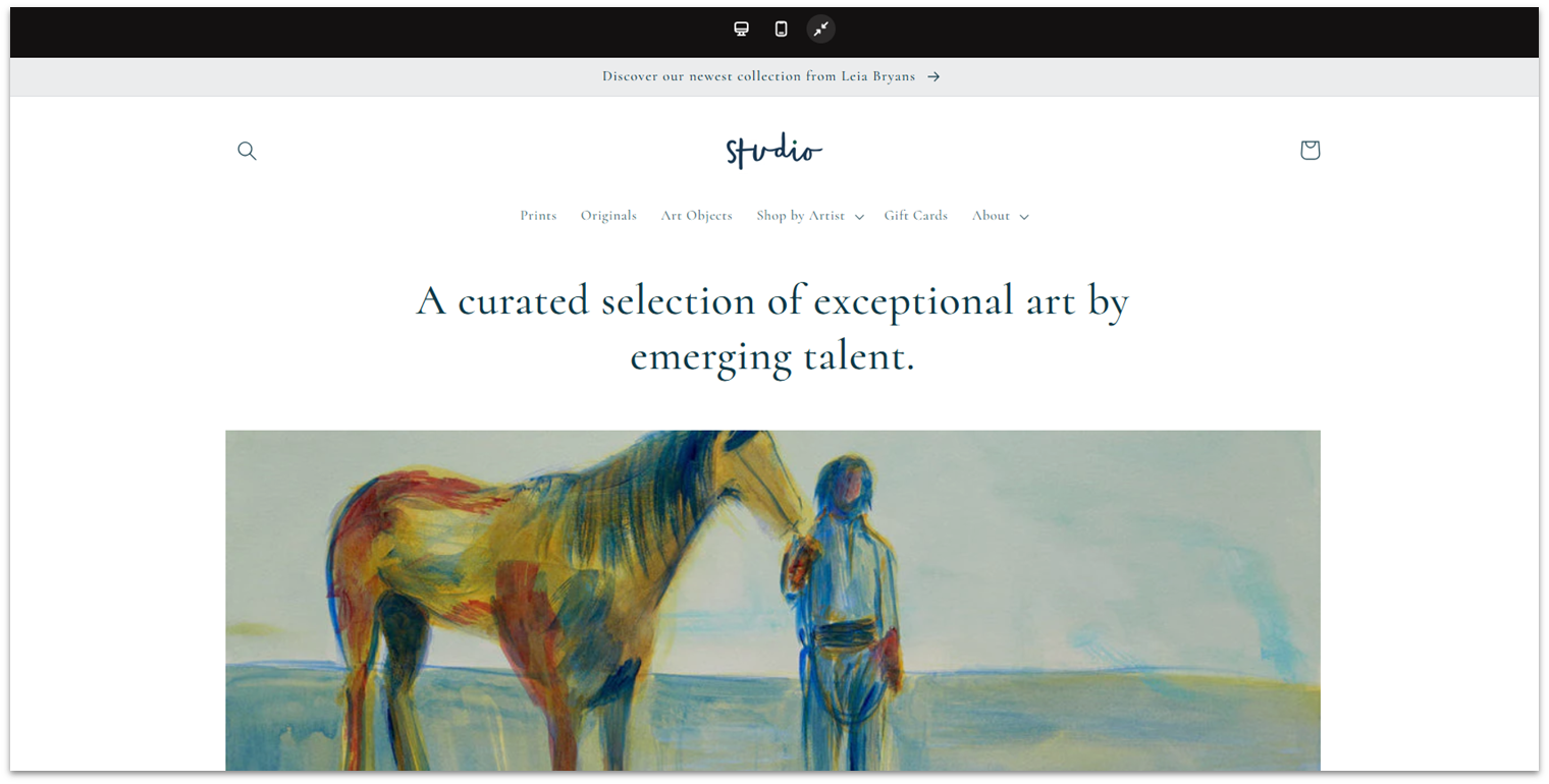 A Shopify theme for art studios.