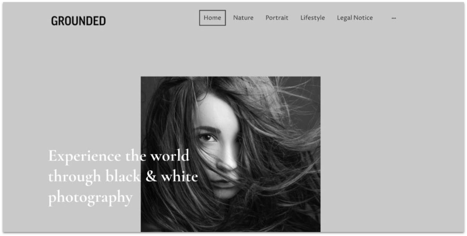 A photography template from IONOS.