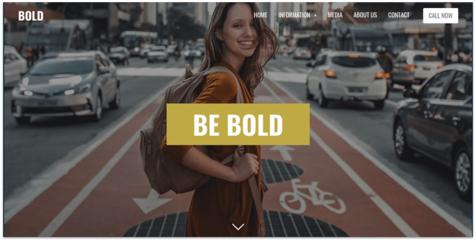A template from Webador's library that can be used for a personal site.