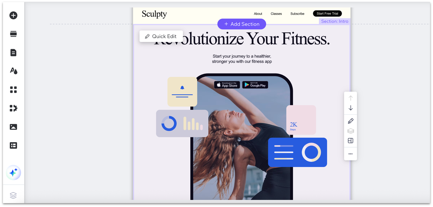 Wix's App Launch single-page template.