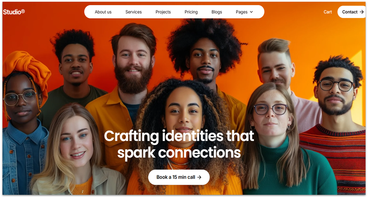 Webflow Creative Agency template homepage.