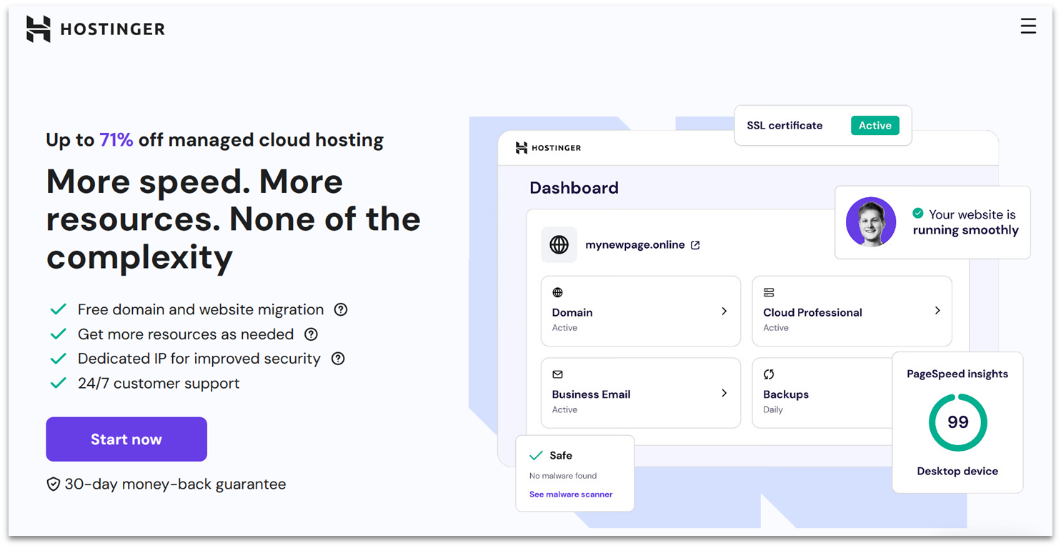 Hostinger's managed cloud hosting.