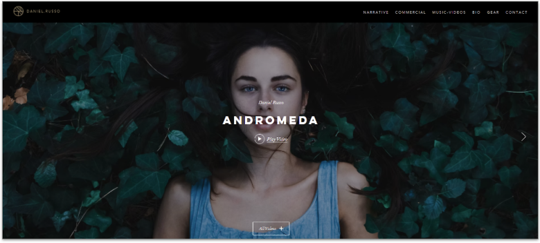 Wix Andromeda video portfolio template.