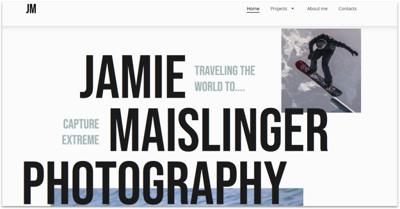 Hostinger Website Builder online video portfolio template.