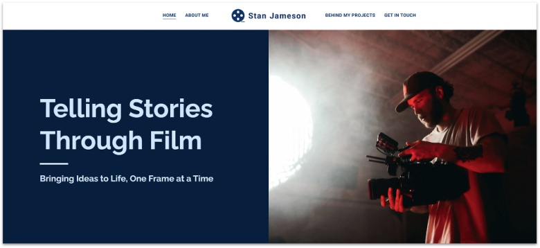 SITE123 Videographer Portfolio Template.