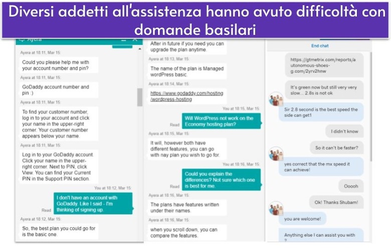 Diversi addetti all'assistenza hanno avuto difficoltà con domande basilari1