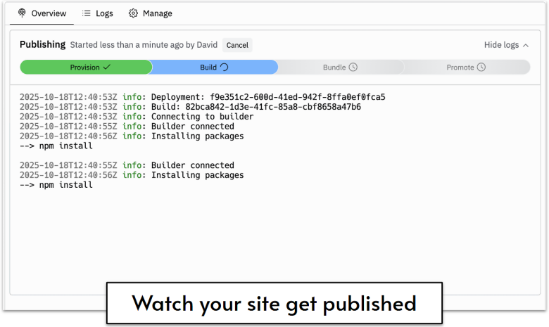 Replit publishing/deployment screen.