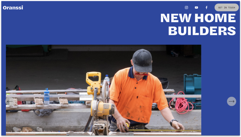 Il modello Oranssi dalla libreria di Squarespace.