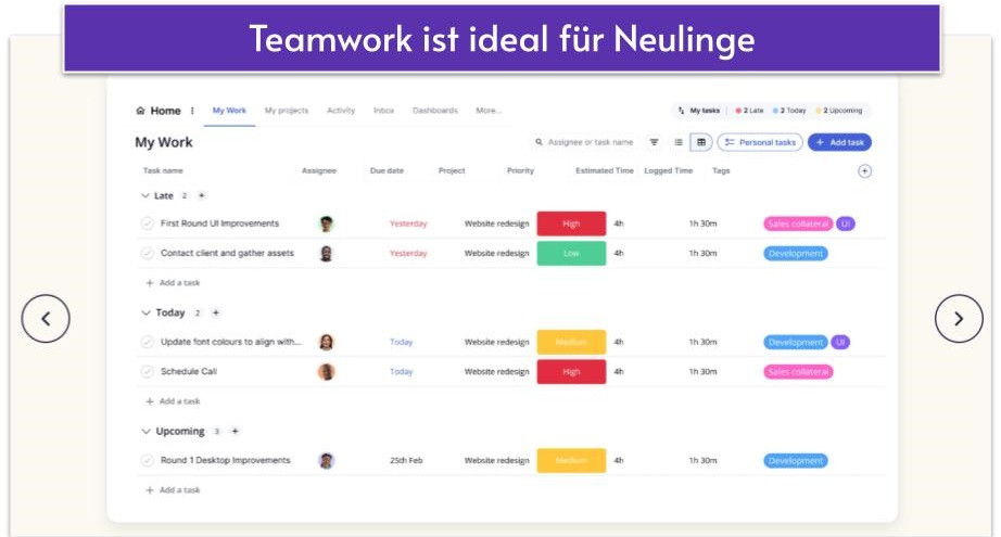 Teamwork ist ideal für Neulinge
