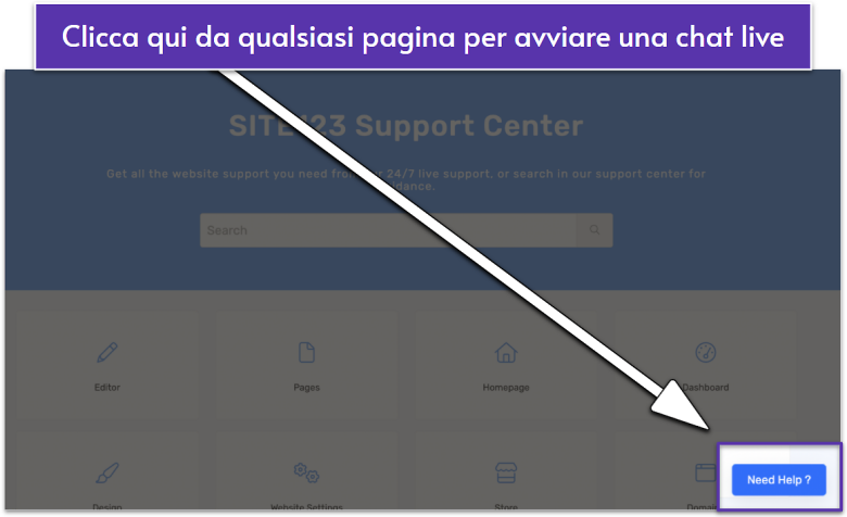 Live chat support button