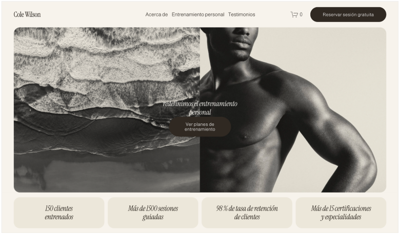 Squarespace personal trainer template