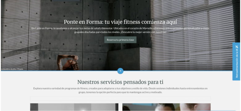 Webador plantilla de entrenador personal