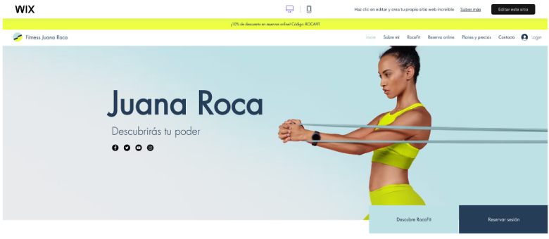 Wix personal trainer template