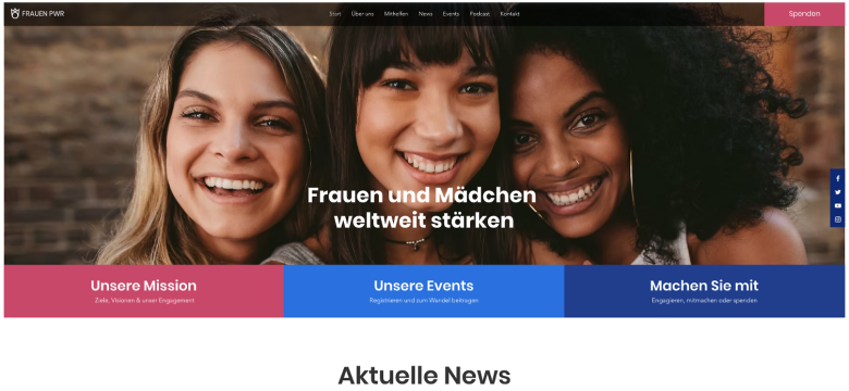 A nonprofit template from Wix